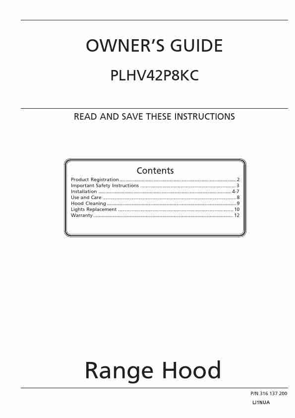 Frigidaire Ventilation Hood PLHV42P8KC-page_pdf